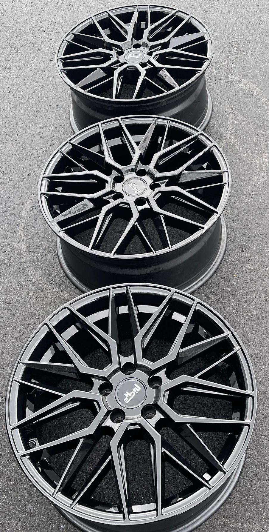 Gloss black powder coated wheels Wake Forest NC